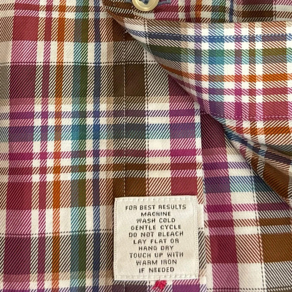 Peter Millar | Plaid Button Front Mens Shirt Chest Pocket Cotton EUC - Picture 8 of 8